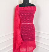 Georgette Pink Unstitched Suit